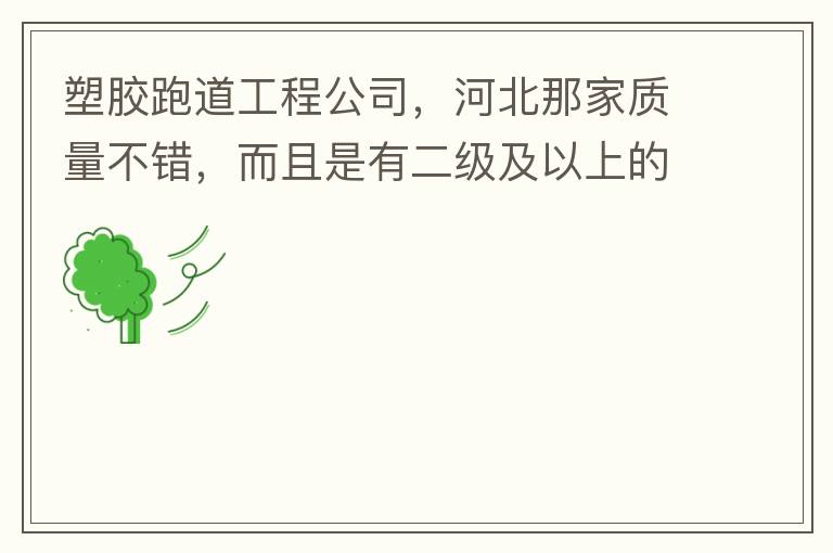 塑膠跑道工程公司，河北那家質量不錯，而且是有二級及以上的公司