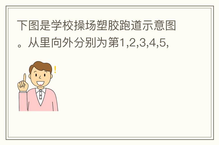 下圖是學(xué)校操場塑膠跑道示意圖。從里向外分別為第1,2,3,4,5,6,7,8跑到,每條跑道寬