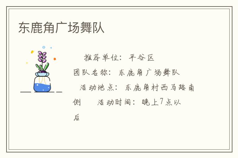 東鹿角廣場(chǎng)舞隊(duì)