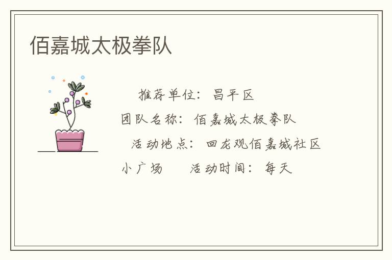 佰嘉城太極拳隊(duì)