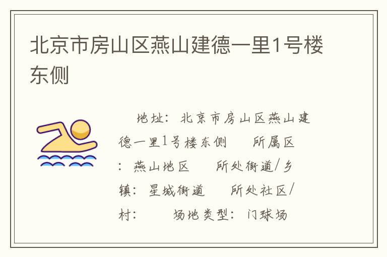 北京市房山區(qū)燕山建德一里1號樓東側