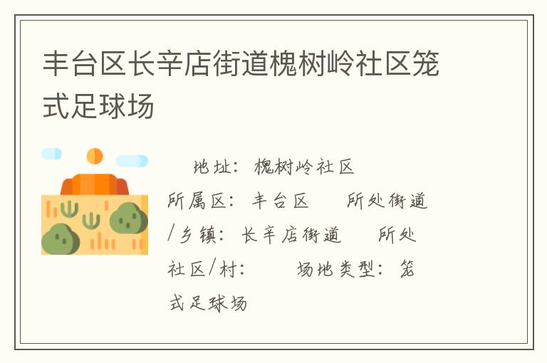 豐臺(tái)區(qū)長辛店街道槐樹嶺社區(qū)籠式足球場