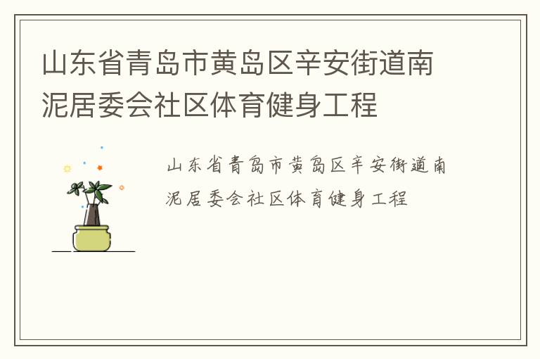 山東省青島市黃島區(qū)辛安街道南泥居委會社區(qū)體育健身工程