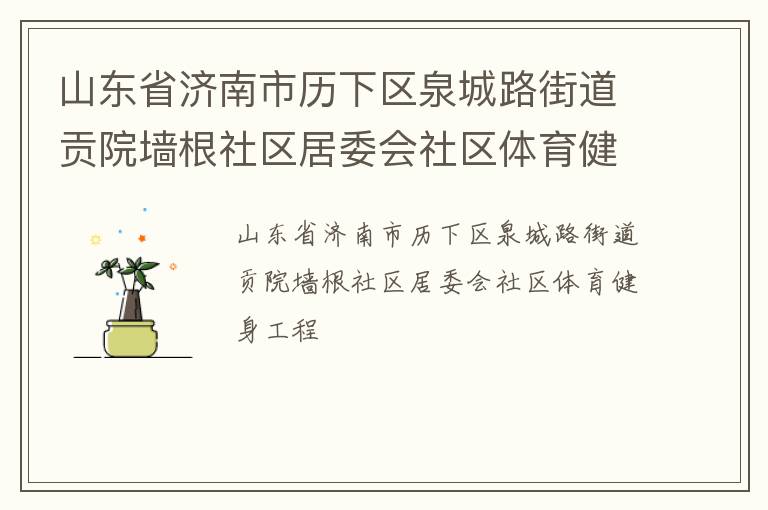 山東省濟南市歷下區(qū)泉城路街道貢院墻根社區(qū)居委會社區(qū)體育健身工程