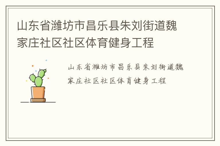 山東省濰坊市昌樂縣朱劉街道魏家莊社區(qū)社區(qū)體育健身工程