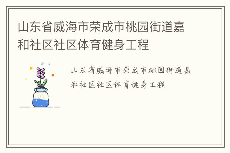 山東省威海市榮成市桃園街道嘉和社區(qū)社區(qū)體育健身工程