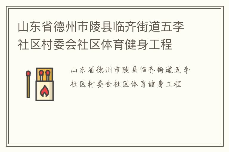 山東省德州市陵縣臨齊街道五李社區(qū)村委會(huì)社區(qū)體育健身工程