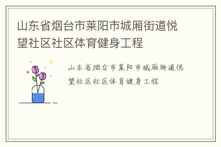 山東省煙臺市萊陽市城廂街道悅望社區(qū)社區(qū)體育健身工程