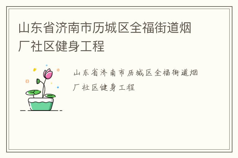 山東省濟(jì)南市歷城區(qū)全福街道煙廠社區(qū)健身工程