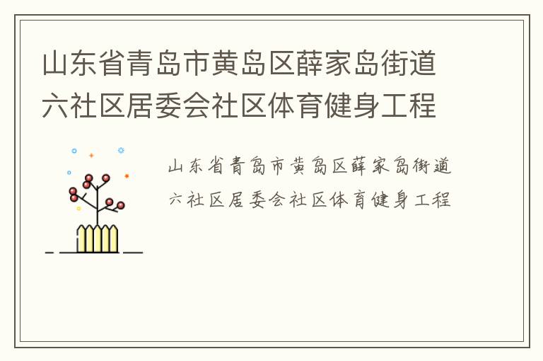 山東省青島市黃島區(qū)薛家島街道六社區(qū)居委會社區(qū)體育健身工程