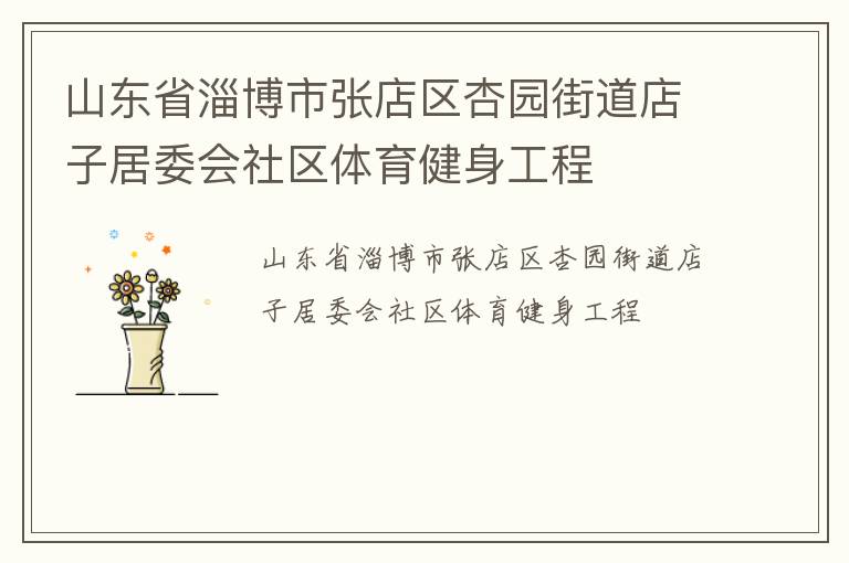 山東省淄博市張店區(qū)杏園街道店子居委會(huì)社區(qū)體育健身工程