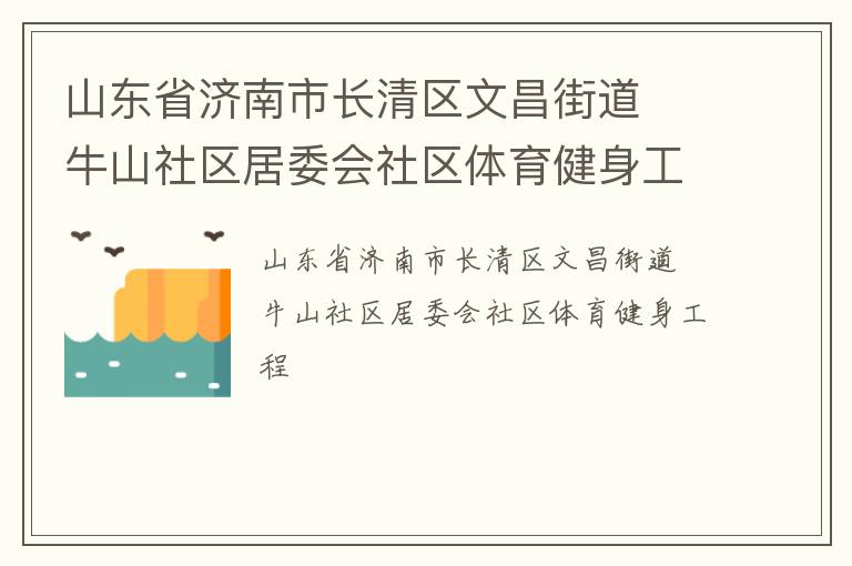 山東省濟(jì)南市長清區(qū)文昌街道  牛山社區(qū)居委會(huì)社區(qū)體育健身工程