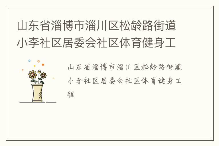 山東省淄博市淄川區(qū)松齡路街道小李社區(qū)居委會社區(qū)體育健身工程