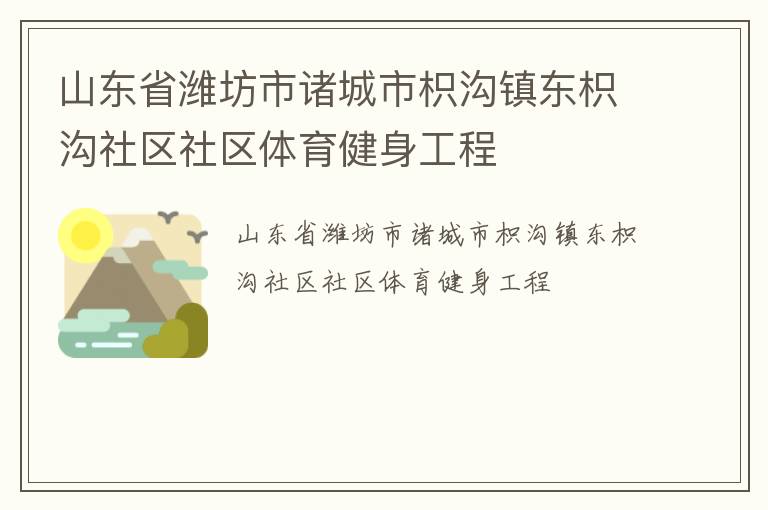 山東省濰坊市諸城市枳溝鎮(zhèn)東枳溝社區(qū)社區(qū)體育健身工程