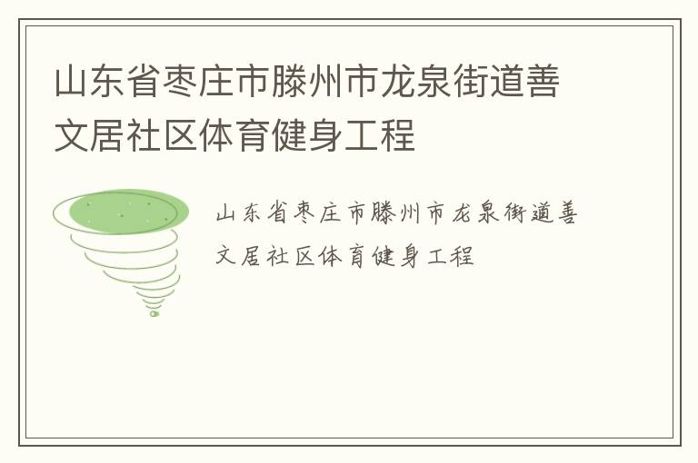 山東省棗莊市滕州市龍泉街道善文居社區(qū)體育健身工程
