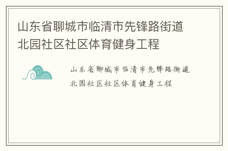 山東省聊城市臨清市先鋒路街道北園社區(qū)社區(qū)體育健身工程