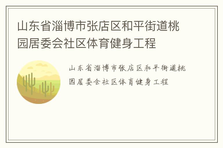 山東省淄博市張店區(qū)和平街道桃園居委會(huì)社區(qū)體育健身工程