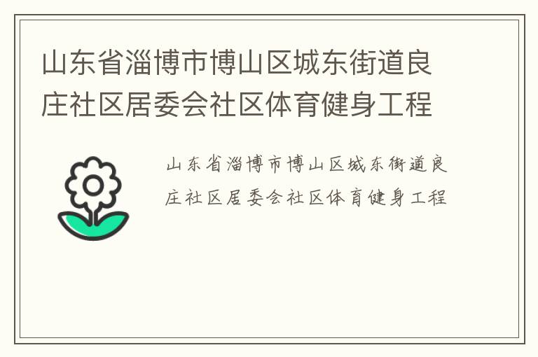 山東省淄博市博山區(qū)城東街道良莊社區(qū)居委會社區(qū)體育健身工程