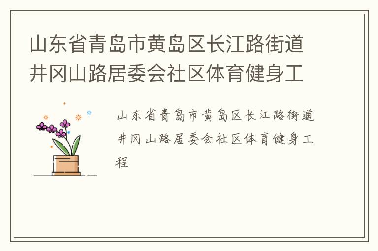 山東省青島市黃島區(qū)長江路街道井岡山路居委會社區(qū)體育健身工程