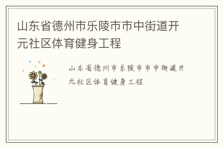 山東省德州市樂(lè)陵市市中街道開元社區(qū)體育健身工程