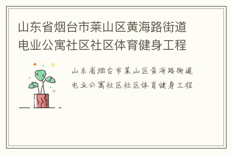 山東省煙臺市萊山區(qū)黃海路街道電業(yè)公寓社區(qū)社區(qū)體育健身工程