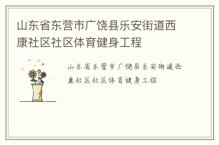山東省東營(yíng)市廣饒縣樂(lè)安街道西康社區(qū)社區(qū)體育健身工程