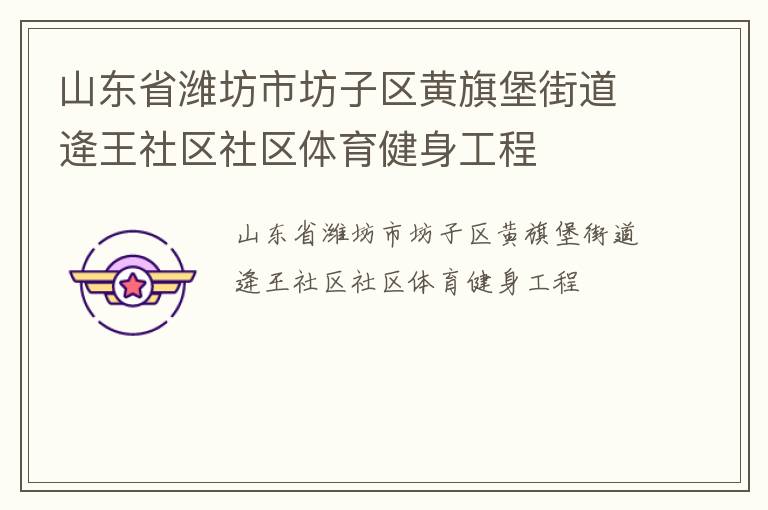 山東省濰坊市坊子區(qū)黃旗堡街道逄王社區(qū)社區(qū)體育健身工程