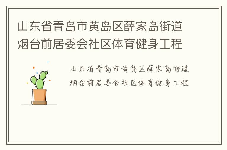 山東省青島市黃島區(qū)薛家島街道煙臺前居委會社區(qū)體育健身工程