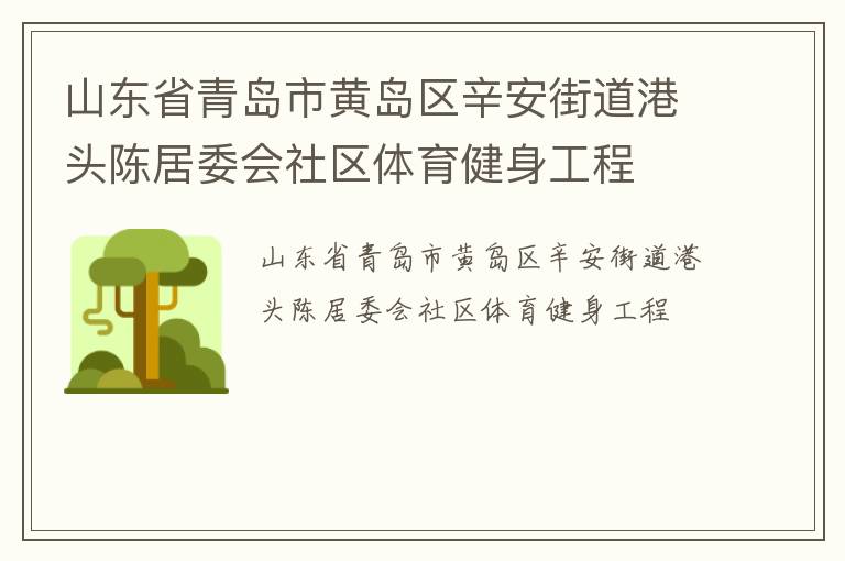 山東省青島市黃島區(qū)辛安街道港頭陳居委會(huì)社區(qū)體育健身工程