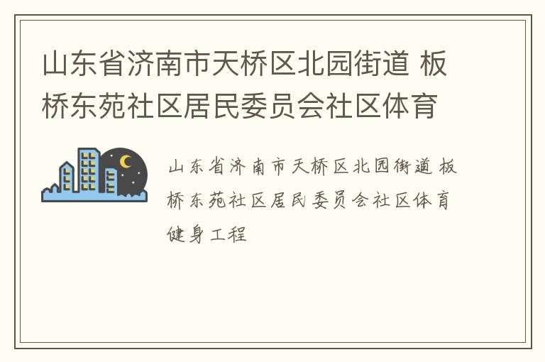 山東省濟(jì)南市天橋區(qū)北園街道 板橋東苑社區(qū)居民委員會社區(qū)體育健身工程
