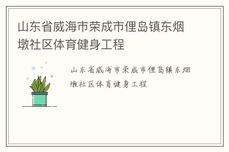 山東省威海市榮成市俚島鎮(zhèn)東煙墩社區(qū)體育健身工程