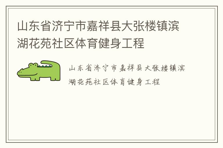 山東省濟(jì)寧市嘉祥縣大張樓鎮(zhèn)濱湖花苑社區(qū)體育健身工程