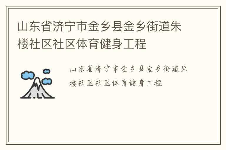 山東省濟(jì)寧市金鄉(xiāng)縣金鄉(xiāng)街道朱樓社區(qū)社區(qū)體育健身工程