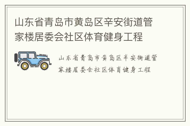 山東省青島市黃島區(qū)辛安街道管家樓居委會社區(qū)體育健身工程