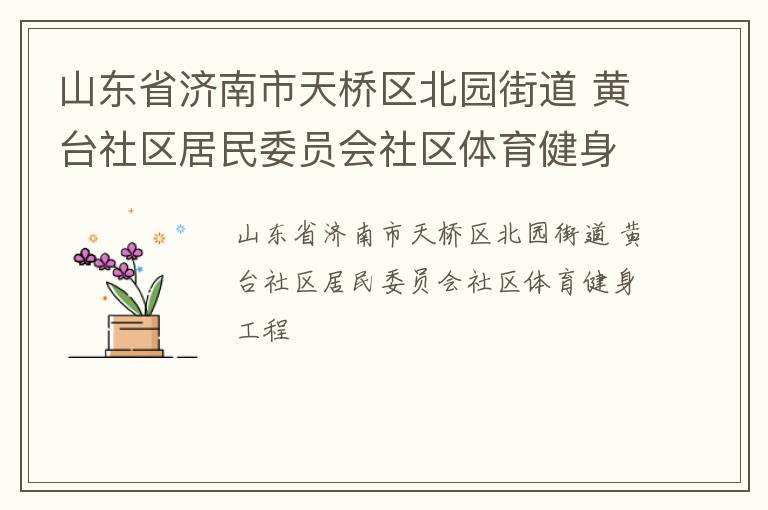 山東省濟(jì)南市天橋區(qū)北園街道 黃臺(tái)社區(qū)居民委員會(huì)社區(qū)體育健身工程