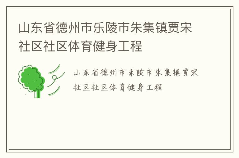 山東省德州市樂(lè)陵市朱集鎮(zhèn)賈宋社區(qū)社區(qū)體育健身工程