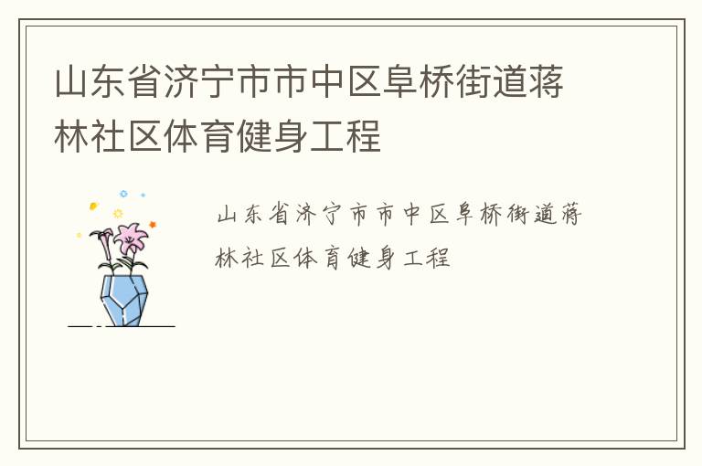 山東省濟寧市市中區(qū)阜橋街道蔣林社區(qū)體育健身工程