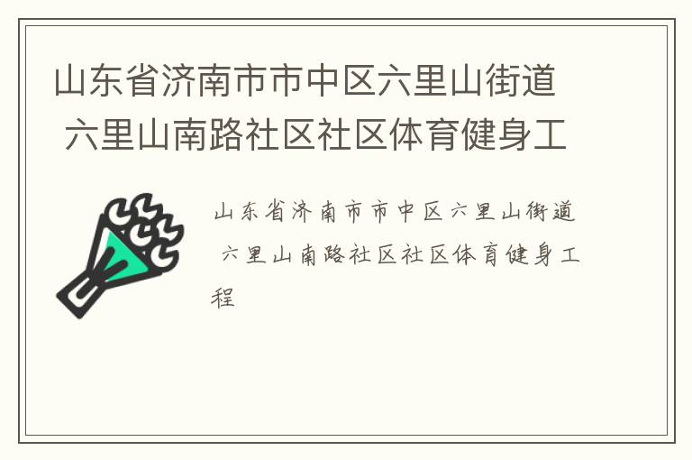 山東省濟(jì)南市市中區(qū)六里山街道 六里山南路社區(qū)社區(qū)體育健身工程