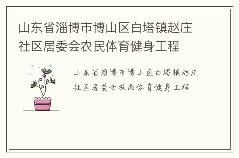 山東省淄博市博山區(qū)白塔鎮(zhèn)趙莊社區(qū)居委會(huì)農(nóng)民體育健身工程