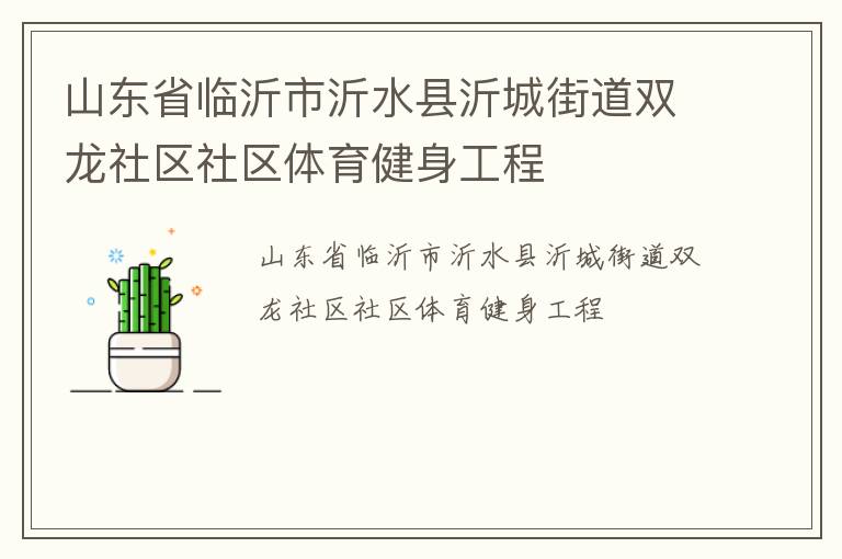 山東省臨沂市沂水縣沂城街道雙龍社區(qū)社區(qū)體育健身工程