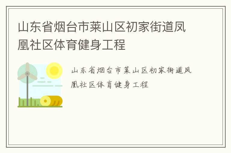 山東省煙臺市萊山區(qū)初家街道鳳凰社區(qū)體育健身工程