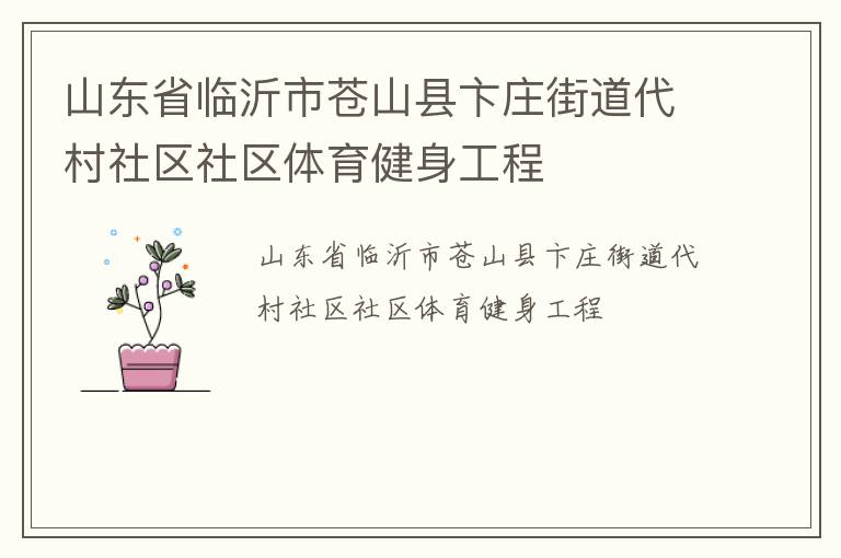 山東省臨沂市蒼山縣卞莊街道代村社區(qū)社區(qū)體育健身工程