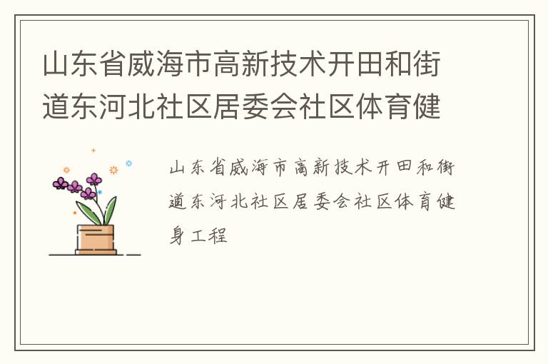 山東省威海市高新技術開田和街道東河北社區(qū)居委會社區(qū)體育健身工程