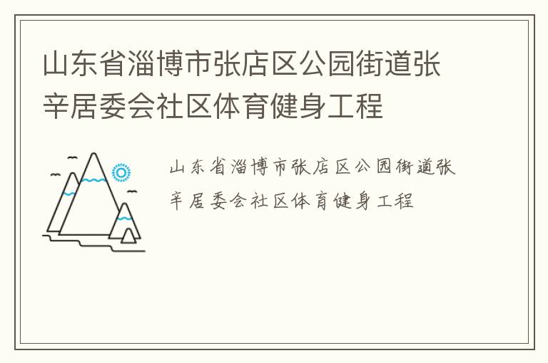 山東省淄博市張店區(qū)公園街道張辛居委會(huì)社區(qū)體育健身工程
