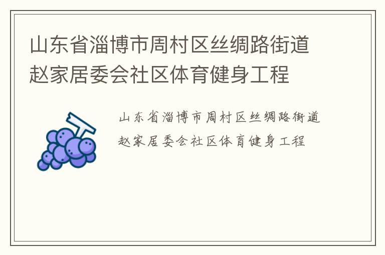 山東省淄博市周村區(qū)絲綢路街道趙家居委會社區(qū)體育健身工程
