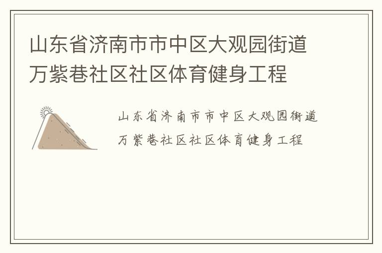 山東省濟南市市中區(qū)大觀園街道萬紫巷社區(qū)社區(qū)體育健身工程