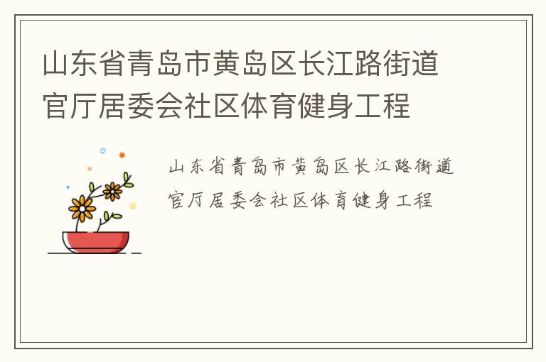 山東省青島市黃島區(qū)長江路街道官廳居委會社區(qū)體育健身工程