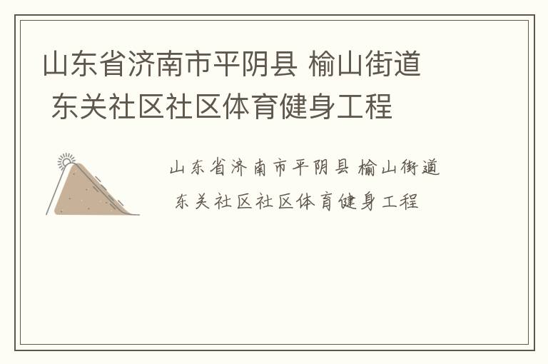 山東省濟(jì)南市平陰縣 榆山街道  東關(guān)社區(qū)社區(qū)體育健身工程