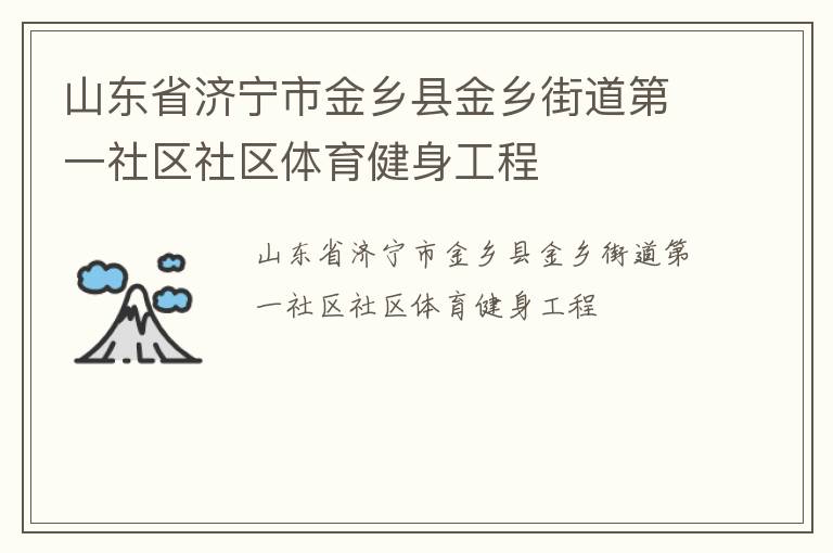 山東省濟(jì)寧市金鄉(xiāng)縣金鄉(xiāng)街道第一社區(qū)社區(qū)體育健身工程