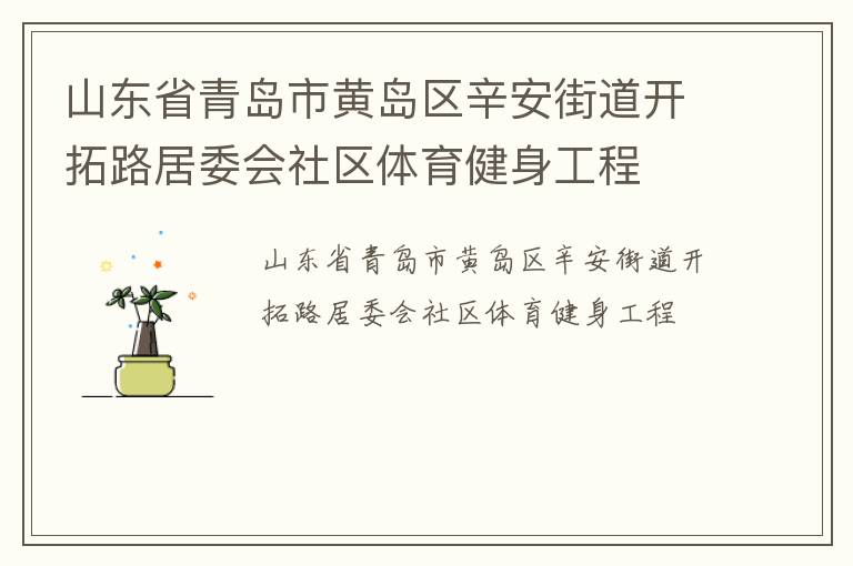 山東省青島市黃島區(qū)辛安街道開拓路居委會社區(qū)體育健身工程